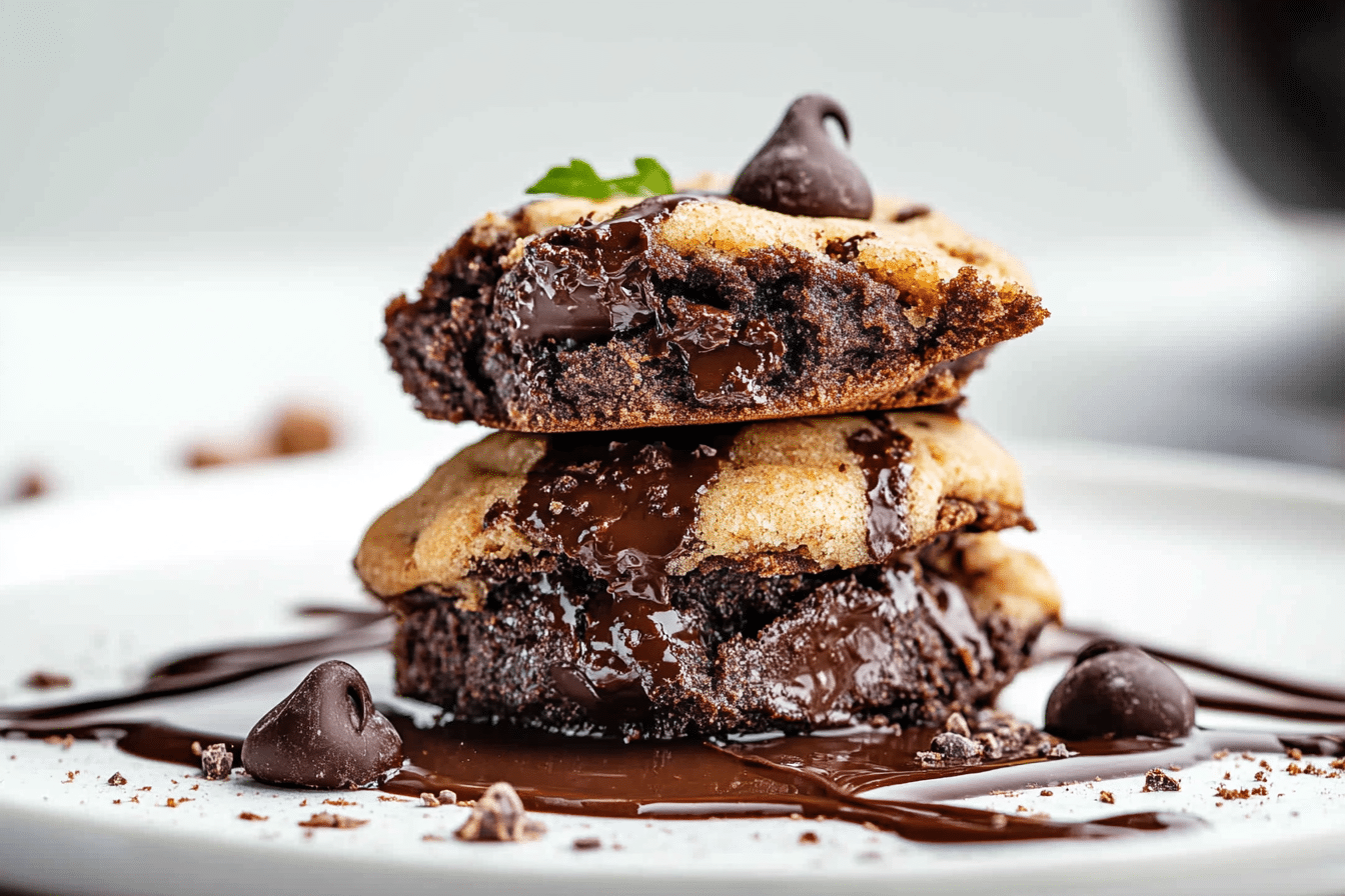 Brownie Stuffed Chocolate Chip Cookies