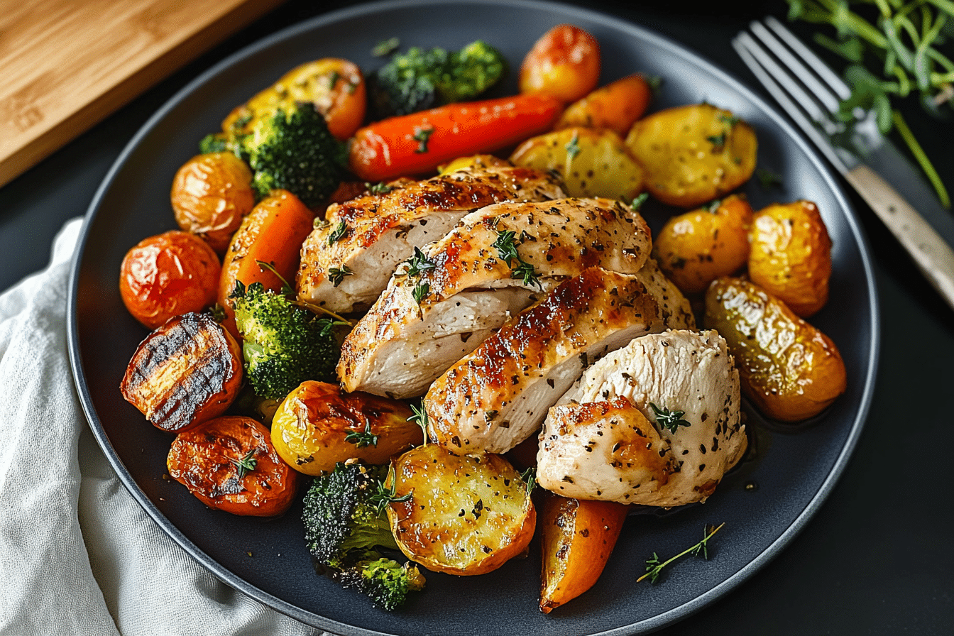 Roasted Chicken with Herb-Seasoned Vegetables
