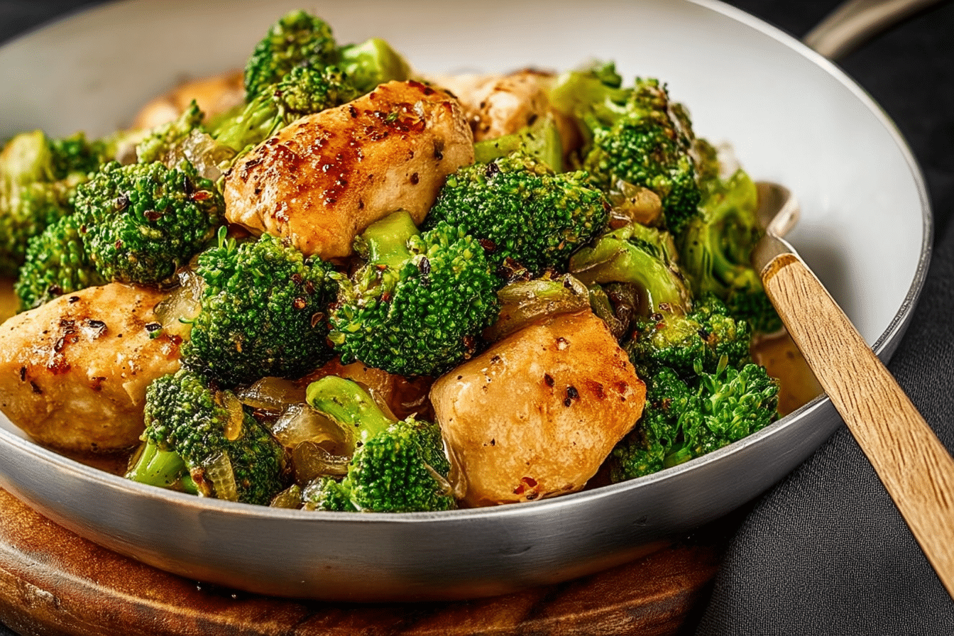 One-Skillet Chicken and Broccoli Dinner
