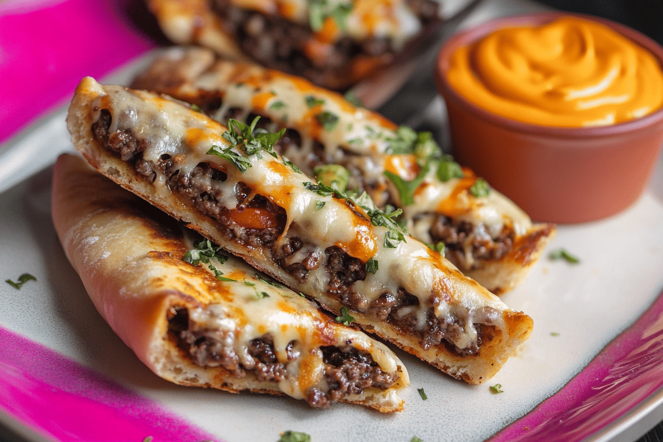 Cheeseburger Stuffed Flatbreads