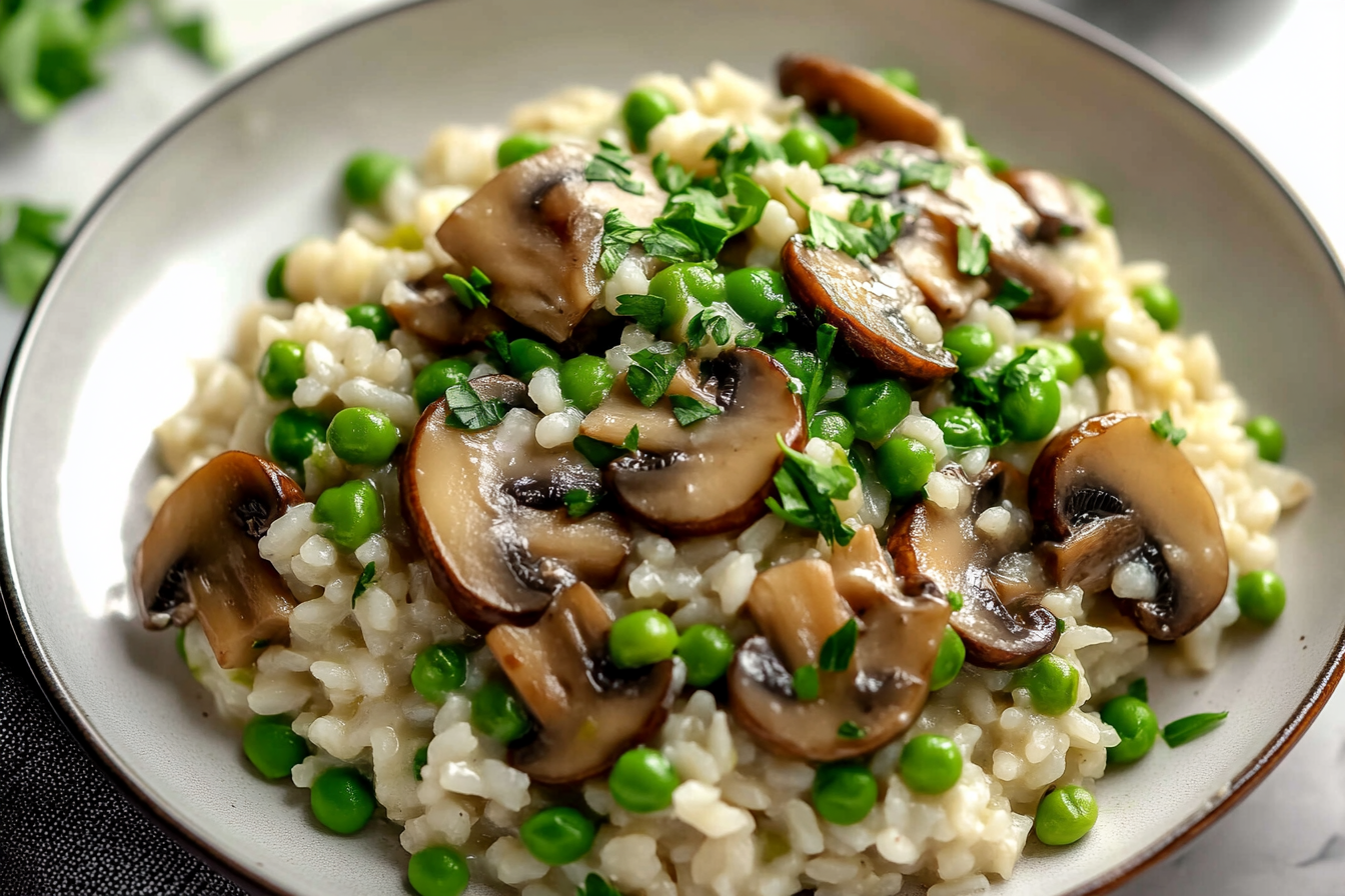Mushroom Pea Risotto
