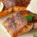 Blackened Salmon with Creole Lemon Dill Sauce