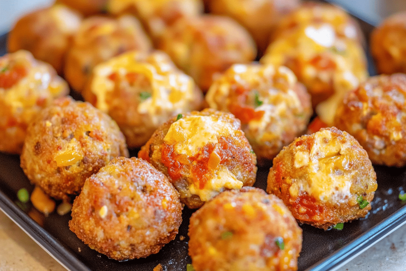 Rotel Cream Cheese Sausage Balls