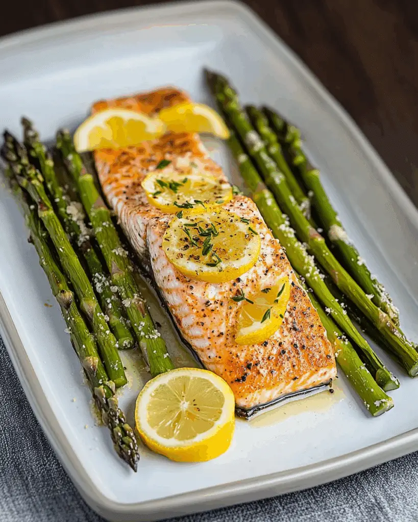 Lemon Pepper Salmon (with Optional Garlic Parmesan Asparagus)