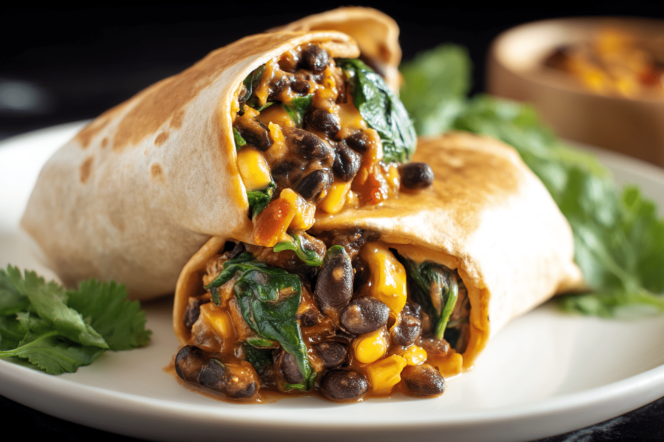 15 Minute Black Bean and Spinach Burritos You Need to Try Now