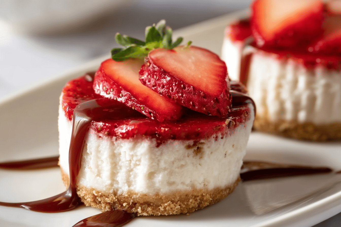 No Bake Mini Strawberry Cheesecakes
