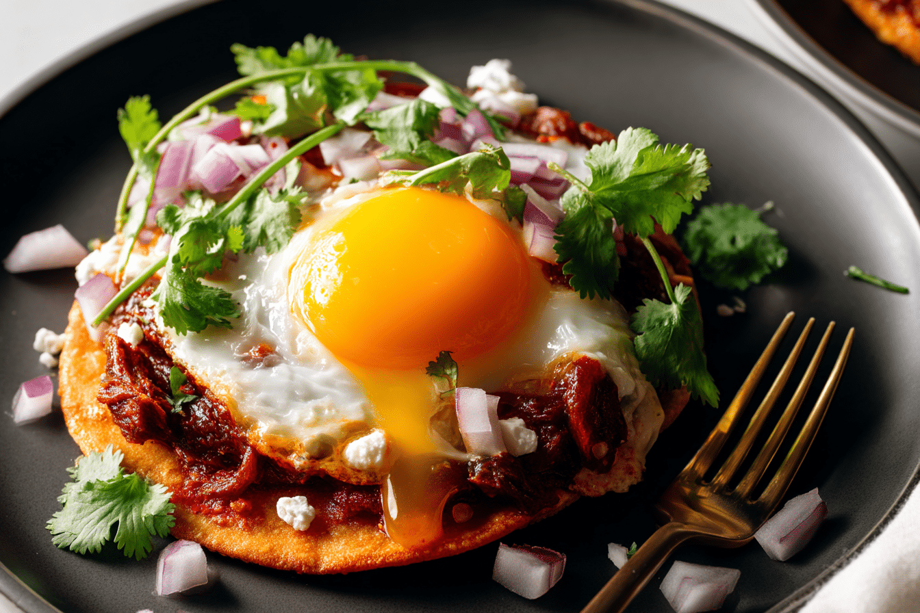 Red Chile Egg Tostadas