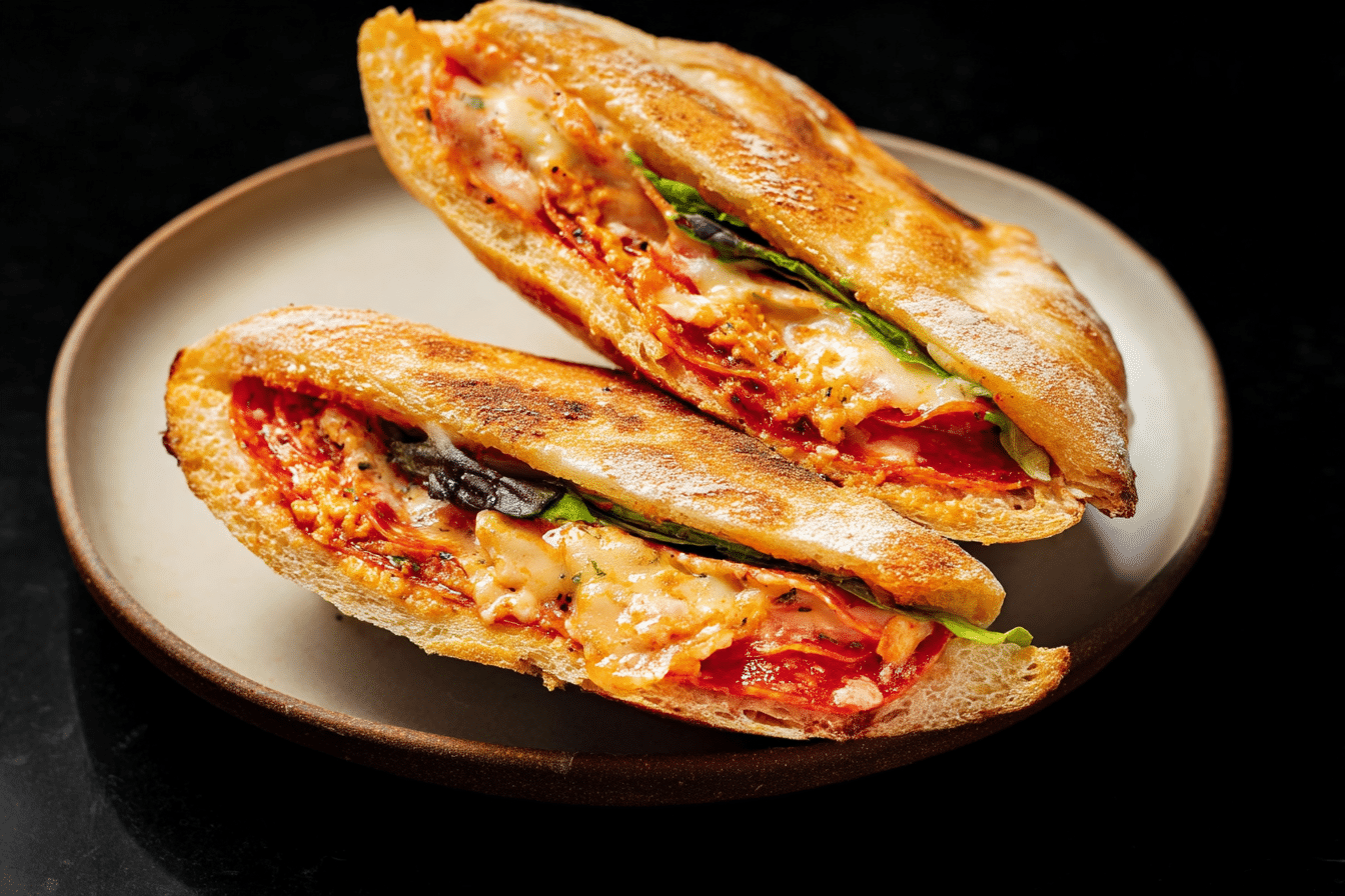 Caesaroni (Caesar Pepperoni Pizza Sandwich)
