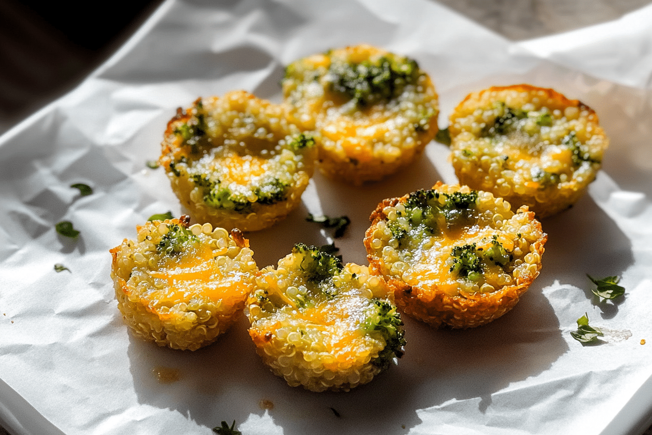 Broccoli Cheddar Quinoa Bites