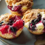Triple Berry Cheesecake Muffins