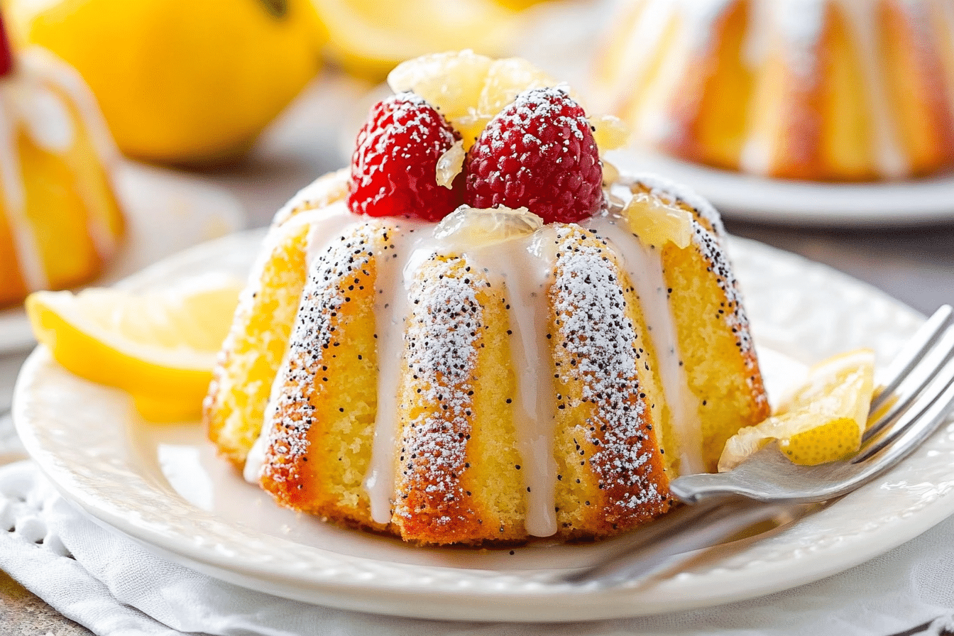 Mini Lemon Poppy Seed Bundt Cakes