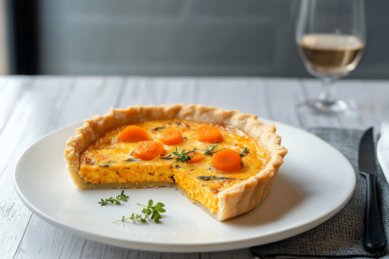 Carrot Quiche (with Cheddar and Roasted Onions)