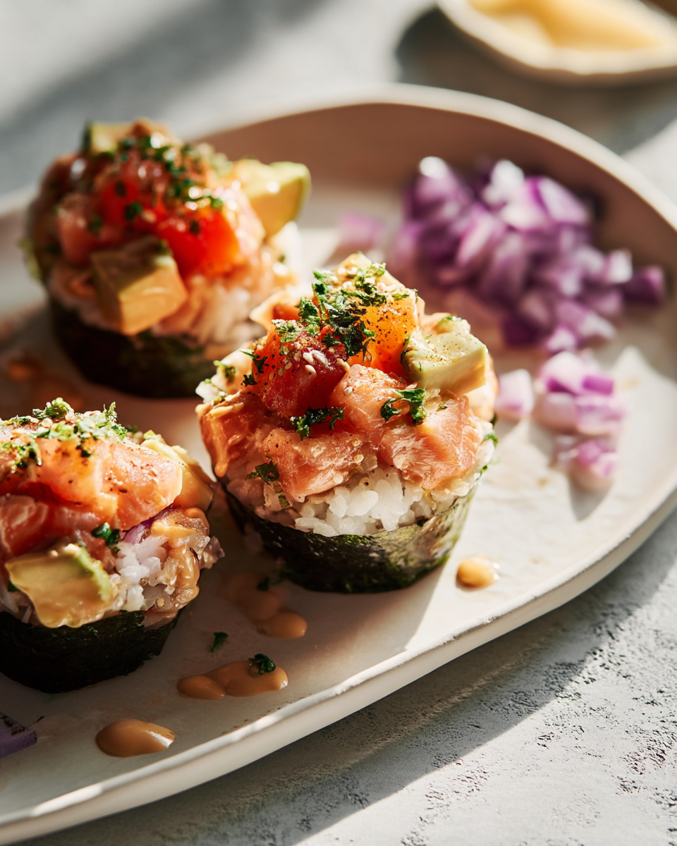 Viral TikTok Baked Salmon Sushi Cups