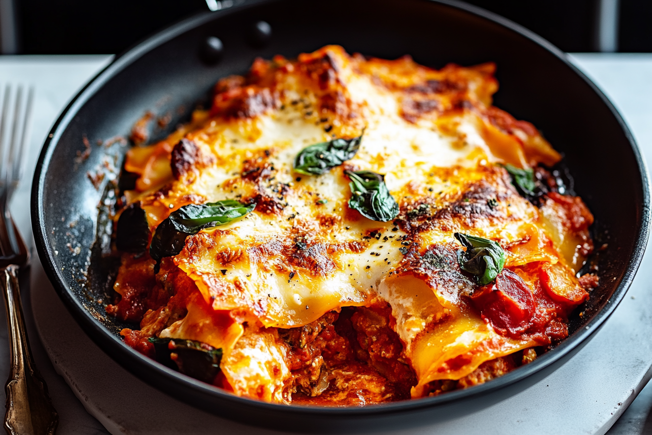 One-Pan Sausage and Roasted Pepper Lasagne