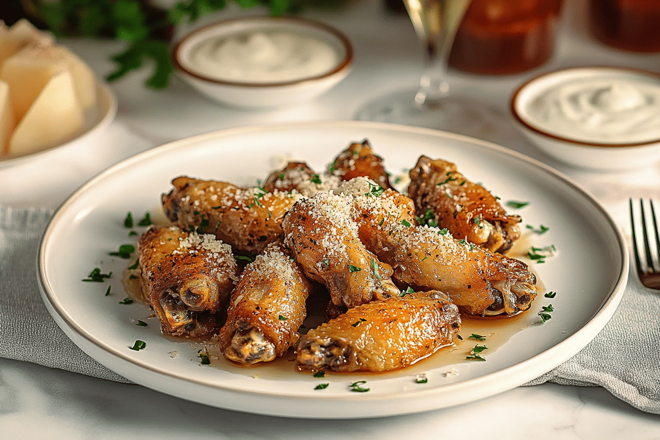 Slow Cooker Garlic Parmesan Wings