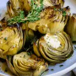 Garlic Butter Roasted Artichokes