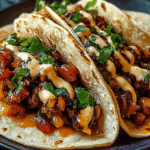 Garlic Butter Honey BBQ Beef Tacos