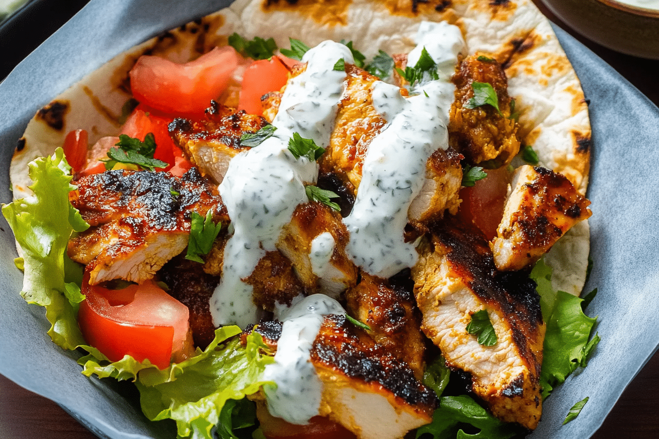 Chicken Shawarma with Yogurt Sauce