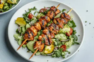 BBQ Chicken Skewer Salad