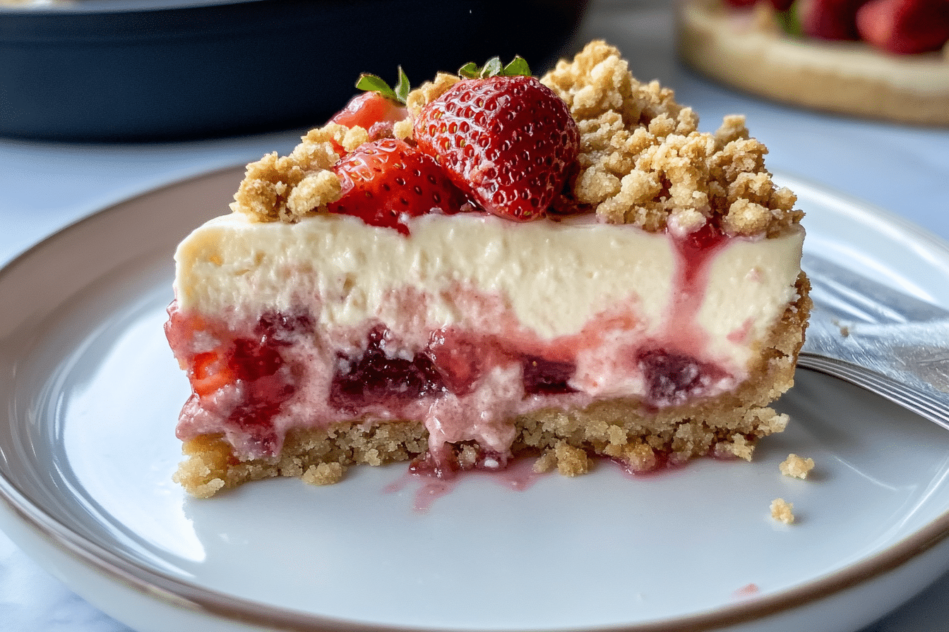 Strawberry Crumble Cheesecake