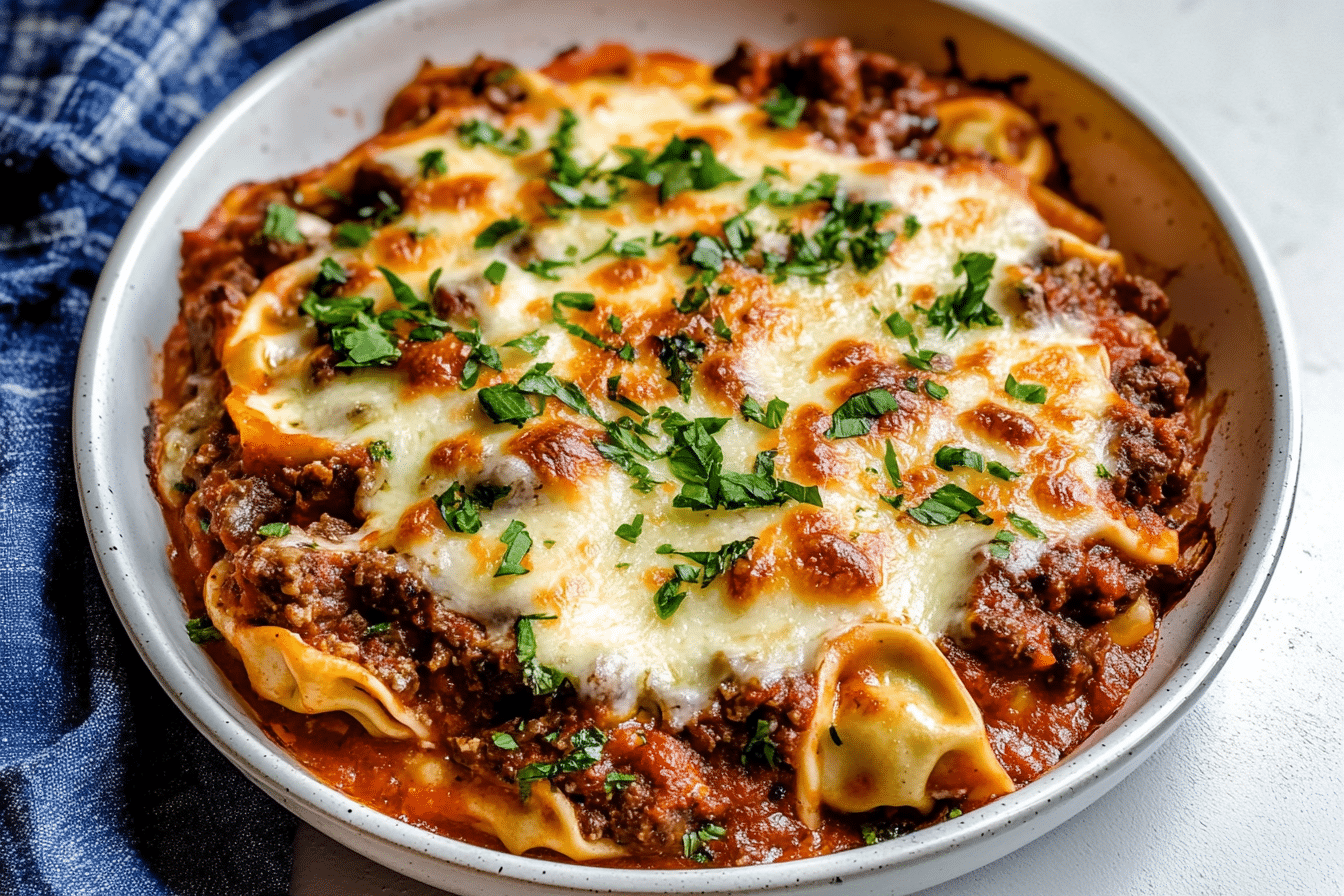 Beefy Tortellini Bake
