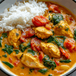 Chicken Curry with Coconut Milk, Tomatoes & Spinach
