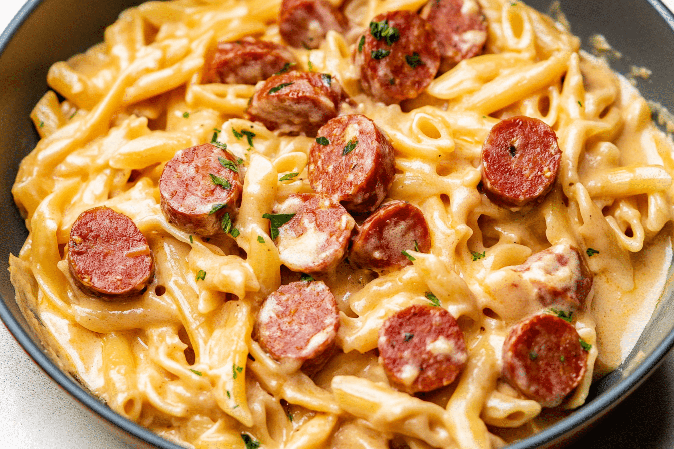 Cheesy Kielbasa Pasta