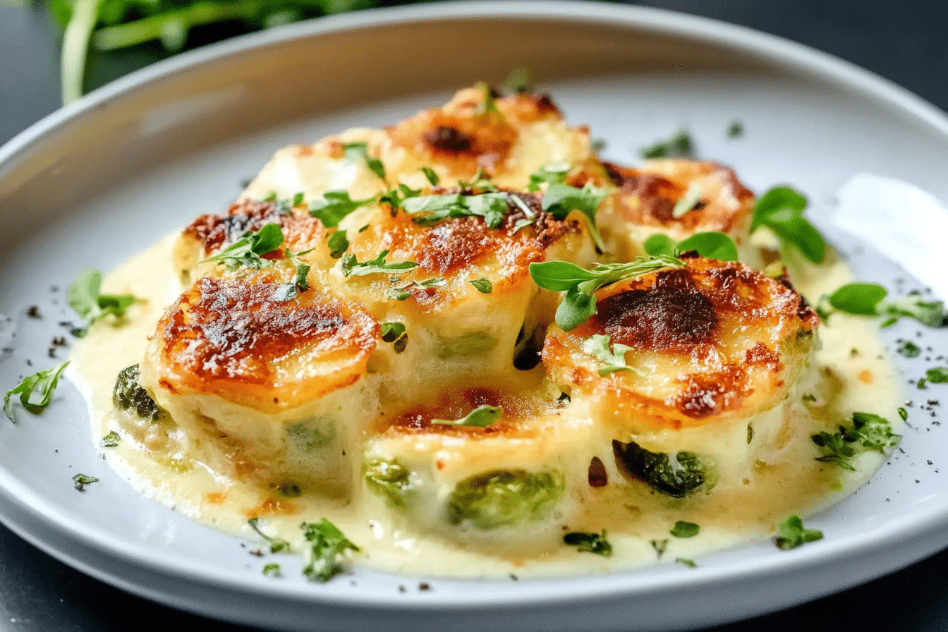 3 Cheese Sprout Gratin