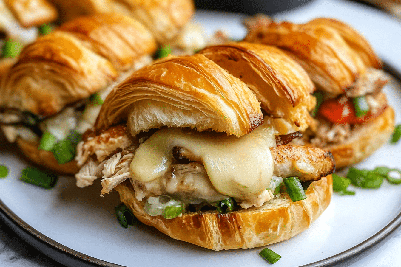 Croissant Chicken Philly Cheese Sandwiches