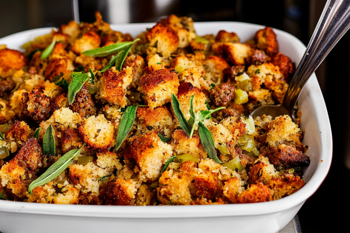 Vegan Sausage Stuffing with Sage