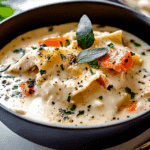 White Chicken Lasagna Soup