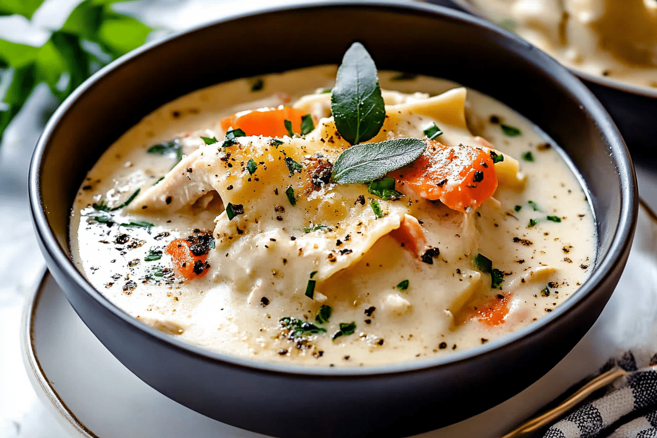 White Chicken Lasagna Soup