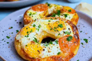 Air Fryer Cheesy Egg Bagels