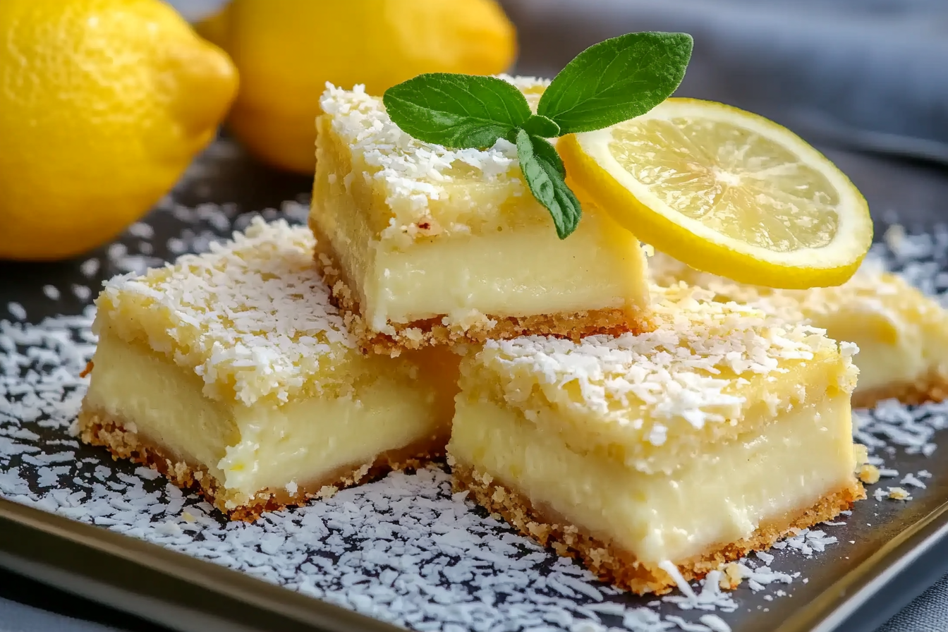 Easy One Bowl Coconut Lemon Slice – No Mixer