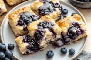Glazed Blueberry Butter Swim Biscuits