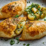 Curried Potato Pasties with Quick Coriander Chutney
