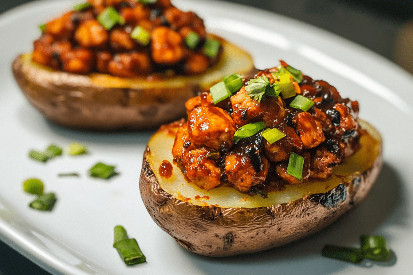 Barbecue Tempeh Stuffed Potatoes