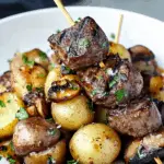 Grilled Steak Potato Mushroom Kabobs