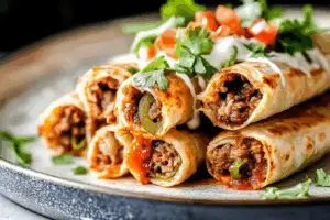 Crispy Jalapeño Popper Beef Taquitos