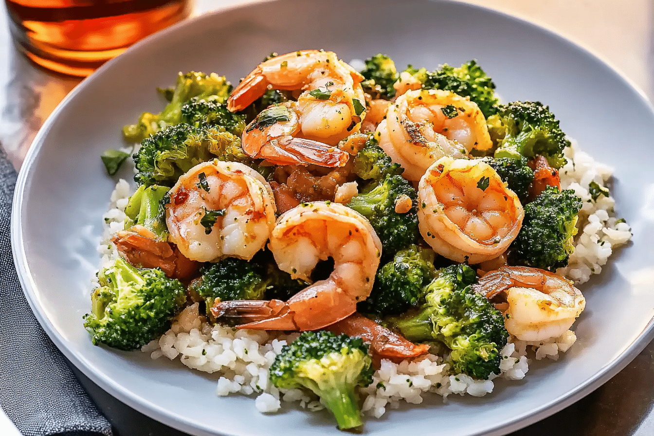 One-Pot Garlicky Shrimp & Broccoli