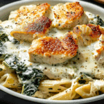 Spinach & Artichoke Dip Pasta with Chicken