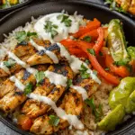 Healthy Chicken Fajita Bowls with Rice