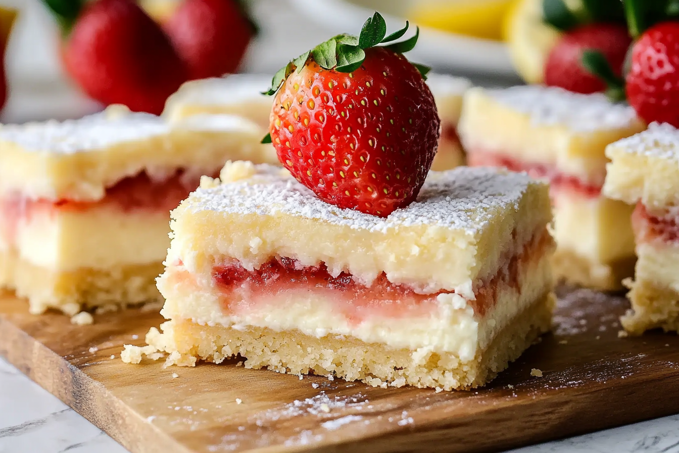 Strawberry Lemon Cheesecake Bars
