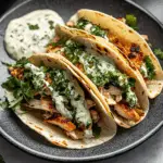 Shredded Chicken Tacos with Creamy Chimichurri Sauce