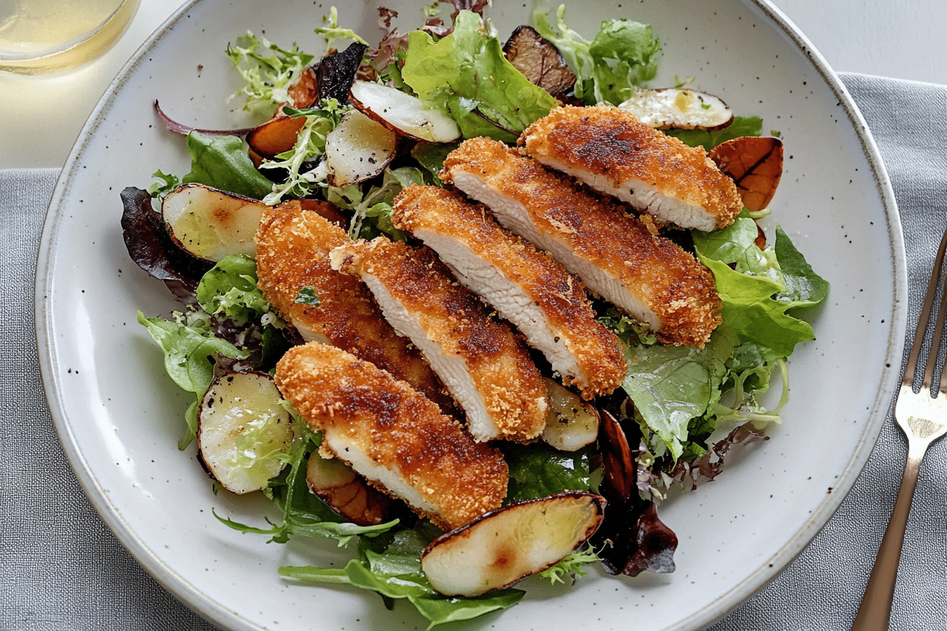Crispy Chicken Cutlet Salad
