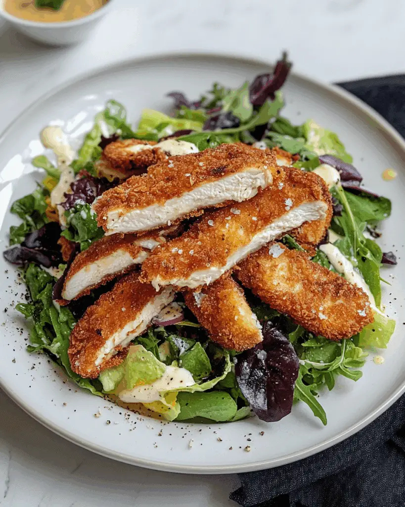 Crispy Chicken Cutlet Salad
