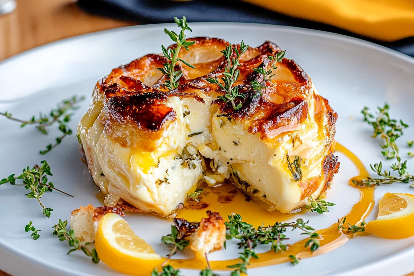 Lemon Curd Herbed Baked Brie