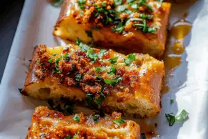 Chili Crunch Garlic Bread