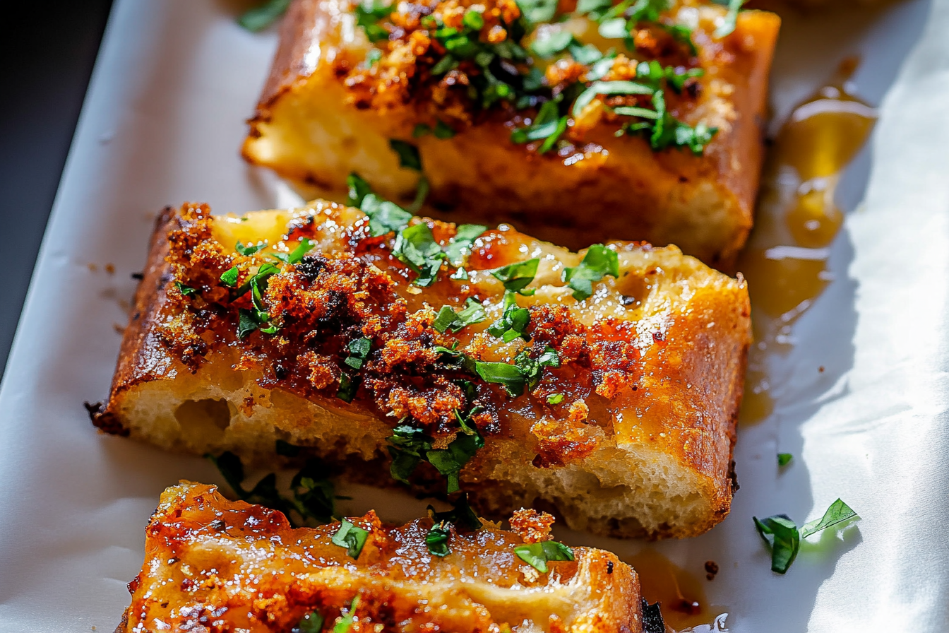 Chili Crunch Garlic Bread