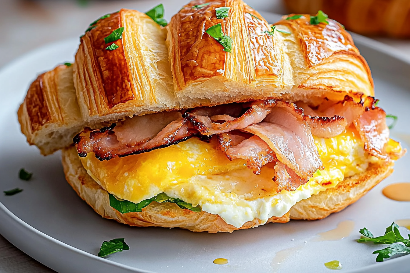 Maple Mustard Croissant Breakfast Sandwich